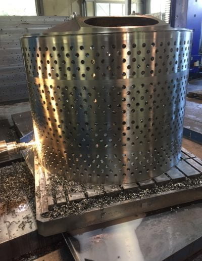 Complex stainless steel part with many holes